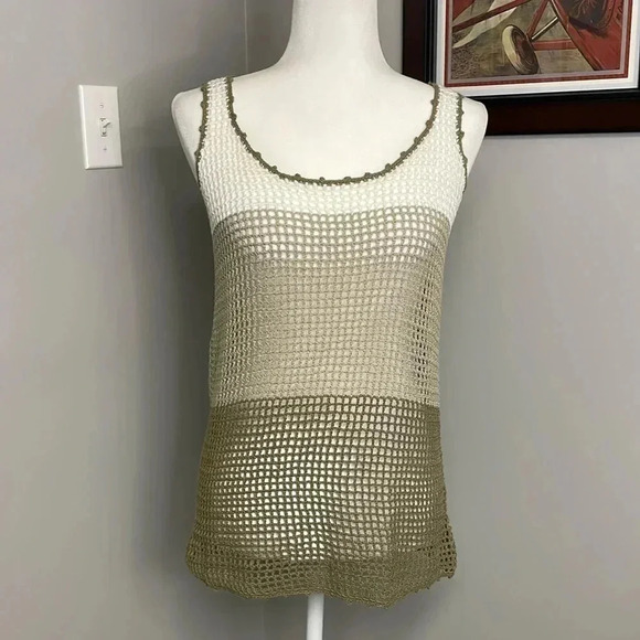 Tommy Bahama Willa Crochet Tank Beachy Boho Bohemian Size Small Ombre Sheer - Picture 1 of 4